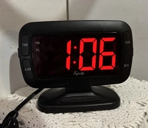 vtg Equity Alarm Clock LED Digital BIG RED NUMBERS Model 30016 Working GUC - Picture 1 of 3