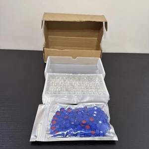 100 Stück HPLC GC 2 ml Autosampler klar Fläschchen Schraubverschlüsse PTFE Silikon Liner - Bild 1 von 8
