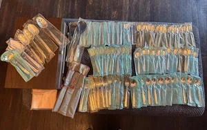 Vintage Oneida prestige Gay Adventure flatware Set 97 Pieces In Box Never Used - Picture 1 of 19