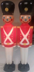 Vintage General Foam 31” Toy Soldier Blow Mold Light With Cord Lot Of 2 Working  - Picture 1 of 11