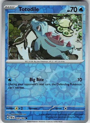 Pokemon Totodile 039/162 SV05: Temporal Forces NM Reverse Holo card - Image 1 of 2