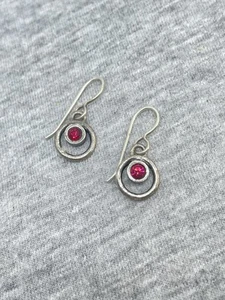 VTG Patricia Locke Signed USA SilverTone Swarovski Crystal Dangle Hook Earrings - Picture 1 of 4