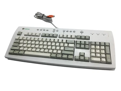 Vintage Gateway Wired PS/2 Computer Keyboard P/N: 7000985 Orange 6 Pin Connector - Image 1 of 4