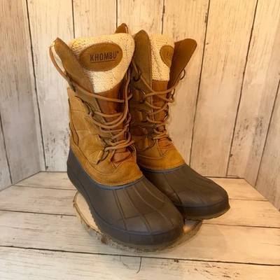 Khombu Boots Womens Size 10 Brown Black High Suede Lace Up - Image 1 of 4