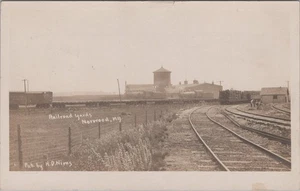 Railroad Yards Norwood New York Train Station 1912 Allen Photo RPPC Postcard - Picture 1 of 4