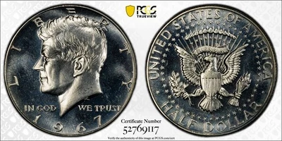 1967-P PCGS SP67 SMS Kennedy Half Dollar 50C - Image 1 of 2