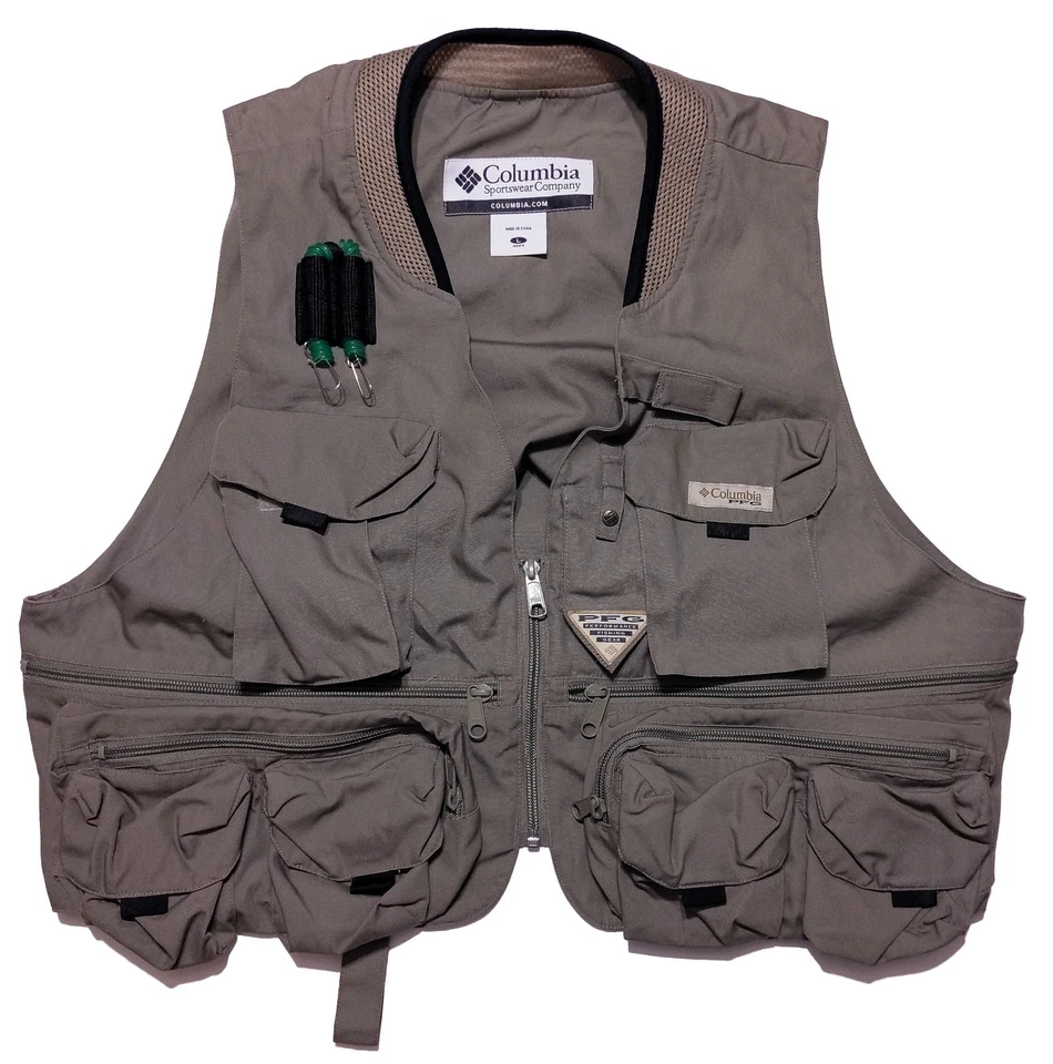 Chaleco de pesca Columbia Henry's Fork III para hombre FM1000 verde oliva grande L Foto 1 de 4