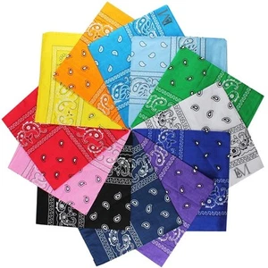 LM 12Pcs Bandanas 100% Cotton Paisley Print Head Wrap Scarf Wristband (Multi ... - Picture 1 of 7