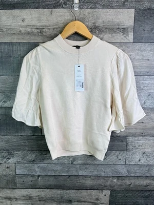 French Connection Womens Knitted Top Size XS Ivory Cream Flared Sleeves Jumper - Image 1 of 4