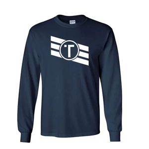 Tribe Stripe Long Sleeve Navy T-Shirt - S - Bild 1 von 1