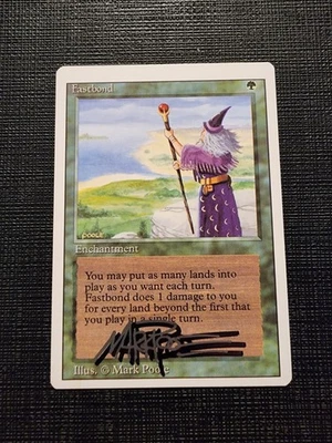 MTG Magic The Gathering Signed Revised Fastbond Mark Poole Autographed  - Image 1 of 3