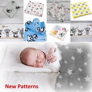 Lovely Super Soft Printed Muslin Squares 70x80cm made in EU 100% Natural COTTON  - Picture 1 of 57