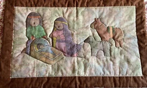 Quilted Wall Tapestry 30"×19" Nativity OOAK Handmade Baby’s Room Cottage Core - Picture 1 of 12