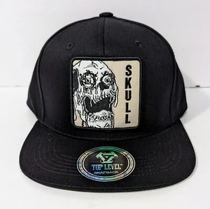 Top Level "Skull" Ball Cap Hat Embroidered NWT Snapback OSFA Black HTF *Hot* - Picture 1 of 5