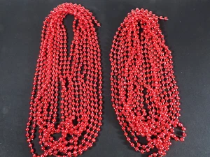  Girlande Metallic Perlen Weihnachtsbaum Rot Vintage Groß 40 Fuß B9234 - Bild 1 von 5