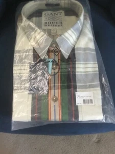 Camicia a quadri GANT pesante twill calafataggio bianco tempo ruvido taglia XXL - Foto 1 di 5