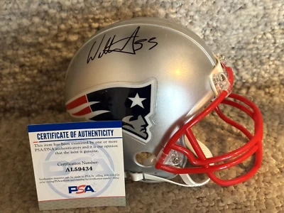CASCO DE FÚTBOL firmado por Willie McGINEST New England Patriots PSA ADN Foto 1 de 4