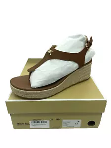 Michael Kors Women's Laney Thong Wedge Sandal Luggage Size 9 M - Picture 1 of 6