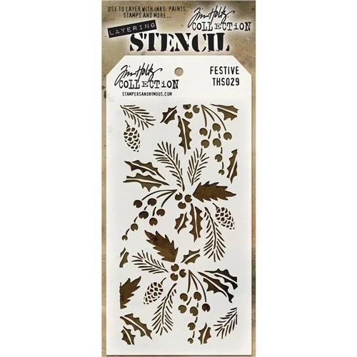 Stampers Anonymous Tim Holtz Festive Layered Stencil THS029