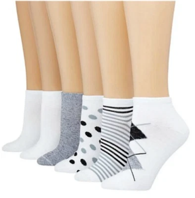 Calcetines Hanes para mujer corte bajo ligeros mezcla cómoda 6 pares talla extendida 8-12 Foto 1 de 2