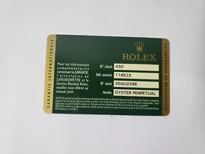 Rolex Daytona 116523 Guarantee card - Picture 1 of 2