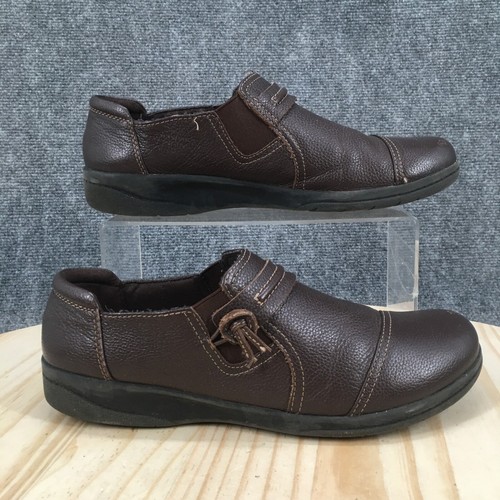Collezione Clarks Scarpe Donna 10 M Mocassini Cheyn Madi Pelle Marrone 26128931