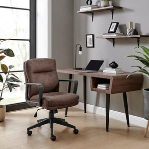 Rosco Faux Leather Office Chair Ergonomic Backrest Coil Sprung Seat Luxurious - Picture 1 of 18