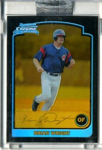 2003 Bowman Chrome Gold Refractors Indians Baseball Card #326 Brian Wright/170