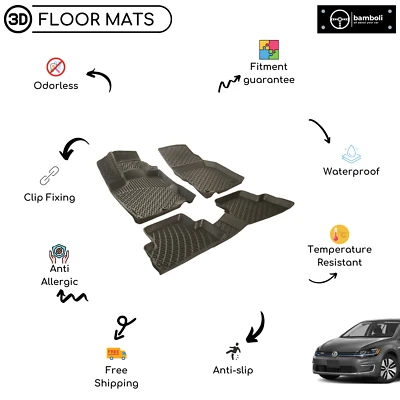 3D Molded Specific Rubber Floor Mat for Volkswagen E-Golf Electrical 2014- Up - Imagem 1 de 4