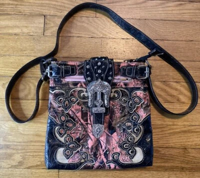 BHW скрытый переноски сумочки тела сумка с блестящий крест пряжка листва камуфляж байкеров! - Изображение 1 из 4