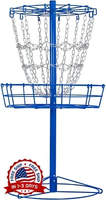 Cesta De Golf De Disco Portátil Target Disc Sports De 12 Cadenas (Azul) NUEVO US - Image 1 of 4