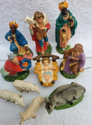 Vintage Fontanini Italy Christmas Nativity Set of 10 Baby Jesus Wise Men Camel + - Image 1 of 4