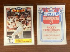 RICKEY HENDERSON 1988 TOPPS 1987 ALL STAR GAME COMMEMORATIVE CARD #7