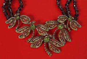 FABULOUS DESIGNER SIGNED HEIDI DAUS DRAGONFLY RUNWAY MODEL STATEMENT NECKLACE !! - Picture 1 of 3