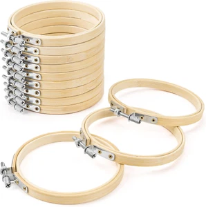 Embroidery Hoop 3 Inch 12 Pieces Small Embroidery Hoops Bamboo Circle Cross Stit - Picture 1 of 7