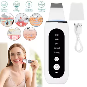 Ultrasonic Facial Skin Scrubber Face Pore Deep Cleaner Spatula Blackhead Remover - Picture 1 of 12