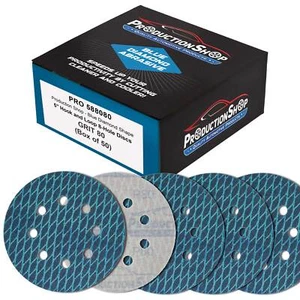 80er Körnung 5 Zoll Diamantform Schleifscheiben, 8 Loch, Box mit 50 Klett Schleifpapier - Bild 1 von 5