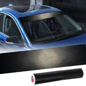 Matte Black Visor Sun Strip Car Front Windshield Sticker Vinyl Decal Accessories - Foto 1 di 15
