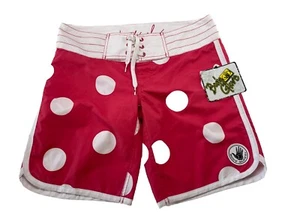 Body Glove Boardshorts, Surf Swim Shorts, Pink & White Tie Front, Size 9 NWT - Picture 1 of 7