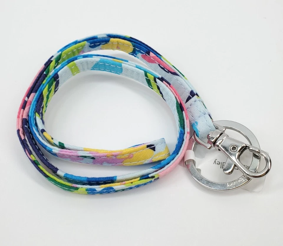 Vera Bradley Marian Floral ID Lighten up Lanyard Keychain Office Teacher