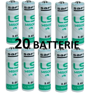 20 Batterie pile STILO AA Lithium litio SAFT LS14500 3,6V Li-SoCl2 2600 mAh  - Foto 1 di 1