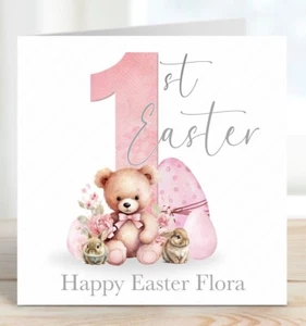 TARJETA PERSONALIZADA PRIMERA PASCUA BEBÉ PRIMERA PASCUA HIJA NIETA - Imagen 1 de 5
