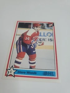 1990-91 7th Inning Sketch OHL #224 STEVE WOODS Dukes of Hamilton - Picture 1 of 4