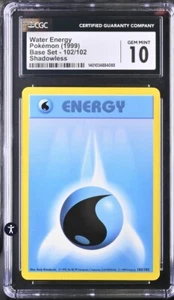 CGC 10 GEM MINT Water Energy 102/102 Base Set SHADOWLESS Pokemon Card - Picture 1 of 2