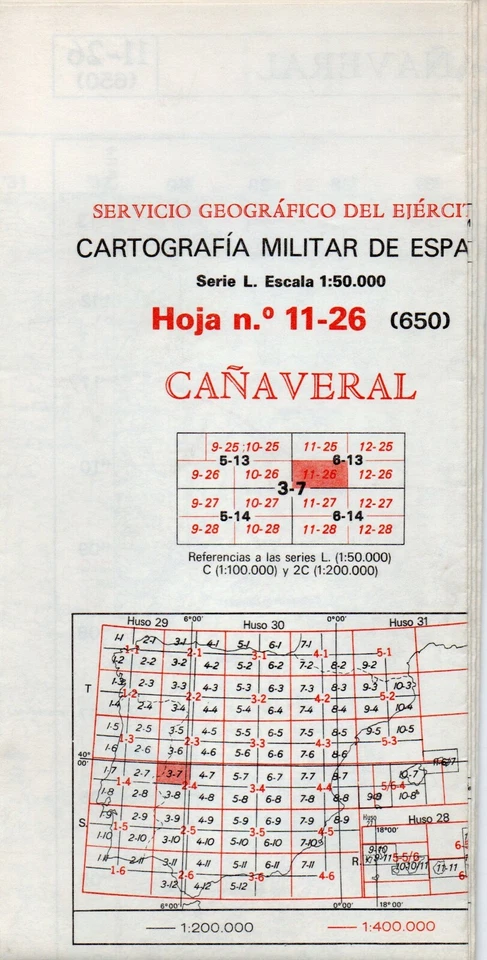 MAPA TOPOGRAFICO "CAÑAVERAL" 650 (11-26) ESCALA 1:50000 # 1160 - Imagen 1 de 1