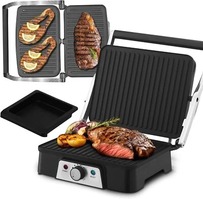 EXTRALINK Barbecue Elettrico Griglia a Contatto Macchina per Panini 2000W Piastra Grill Elettrico
