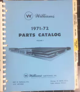 WILLIAMS Lista ricambi flipper piste da bowling macchine da tiro 1971-72 - Foto 1 di 5