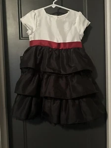 Gymboree Merry Occasions White Black Red Dress Size 4T - Picture 1 of 5