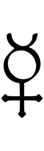Alchemy Mercury Symbol Style C Vinyl Decal Sticker Mystical Spiritual Size Color - Picture 1 of 2
