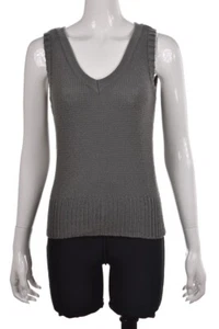 Tulle Womens Sweater Size M Gray V Neck Acrylic Sleeveless Top Shirt - Picture 1 of 3